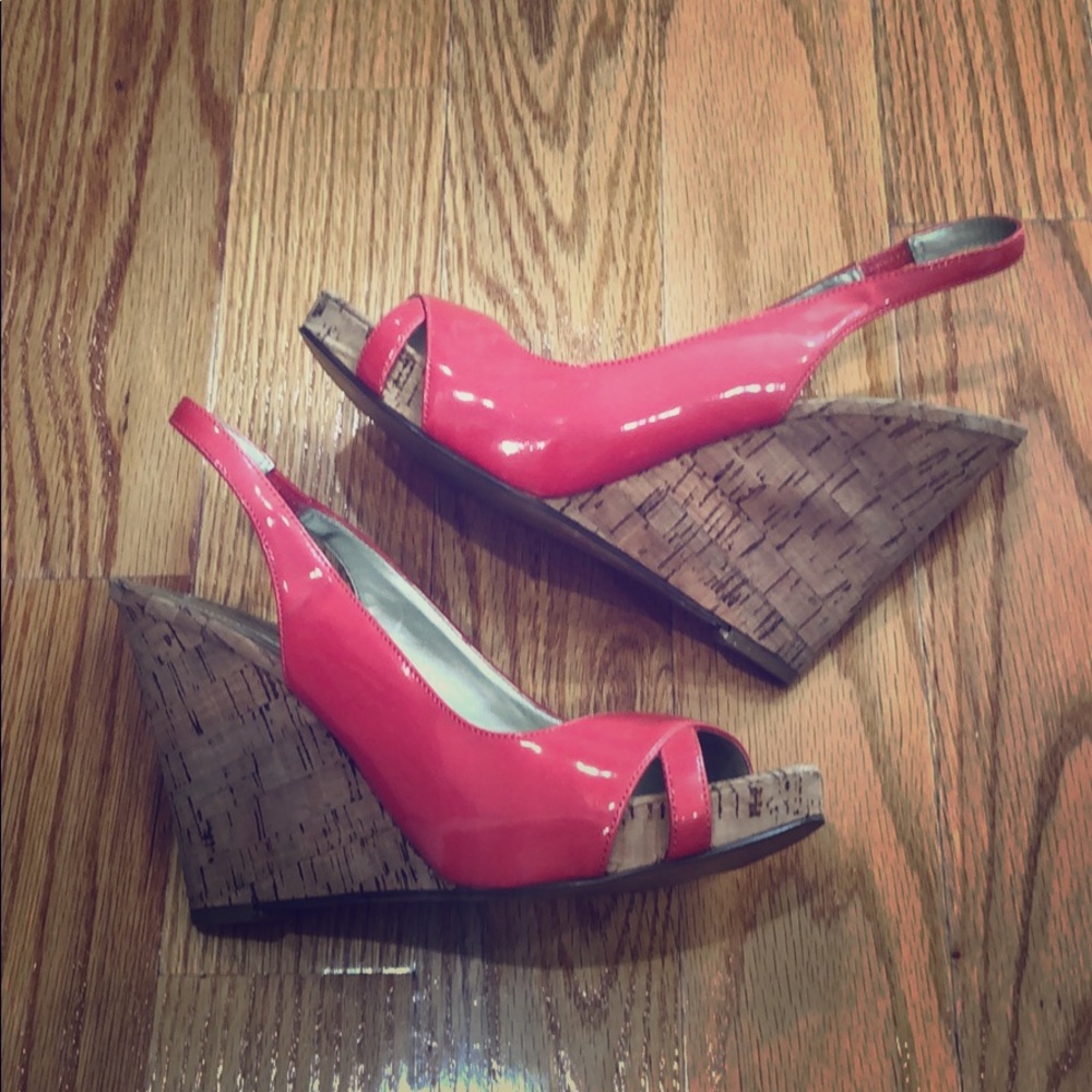 Bright Pink Guess Wedge Sandals